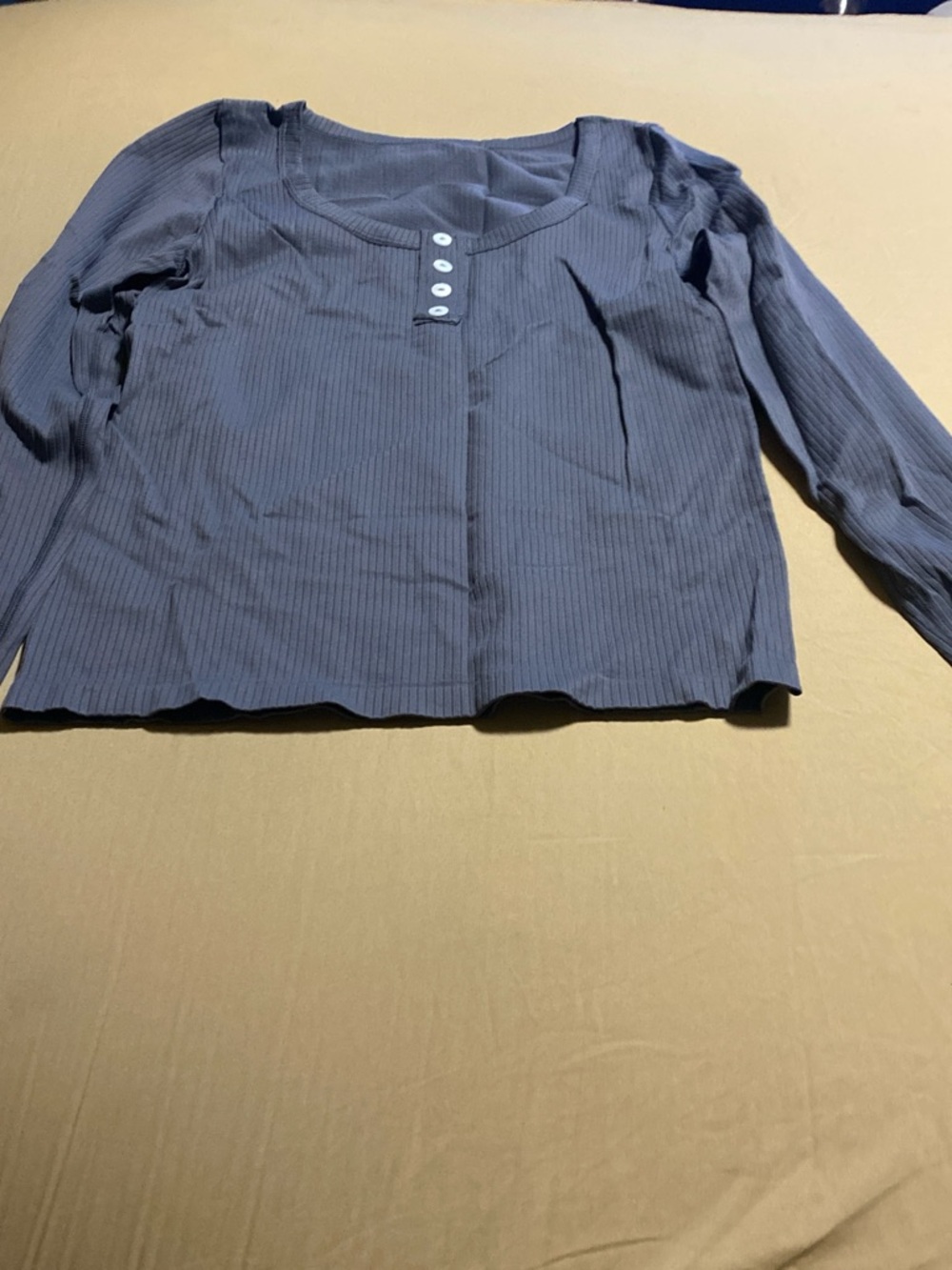 Women’s Ribbed Long-Sleeve Tunic Top - Slate Blue